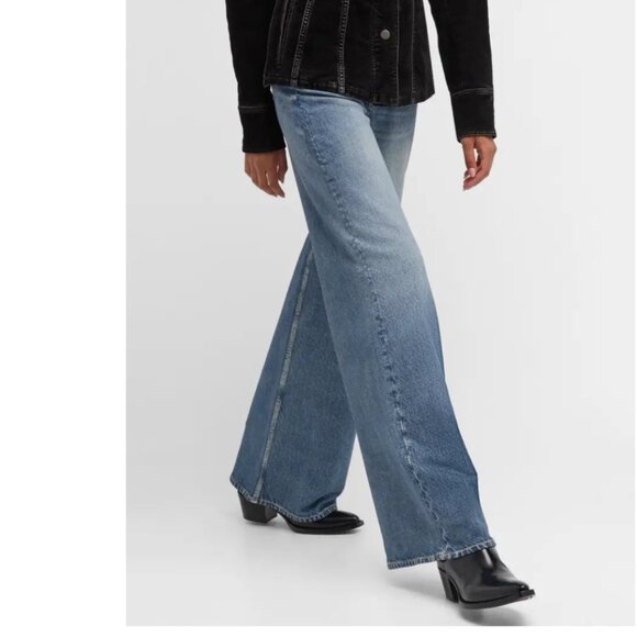 Rag & Bone Miramar Sofie Cotton-Terry WIde-Leg Jeans Size 32 - Picture 7 of 15